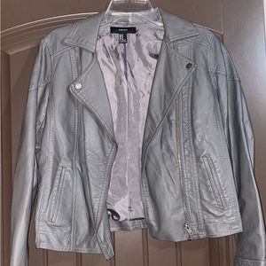 Gray Leather Jacket